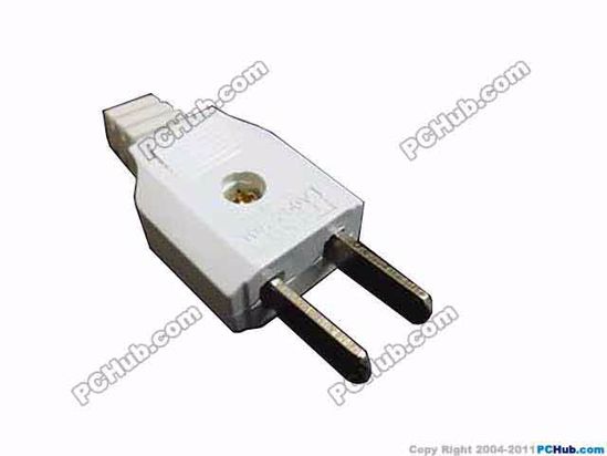 ACP Plug AC Cord Coupler Type 15a, CH 2-Pin Male, 250V 15A, White