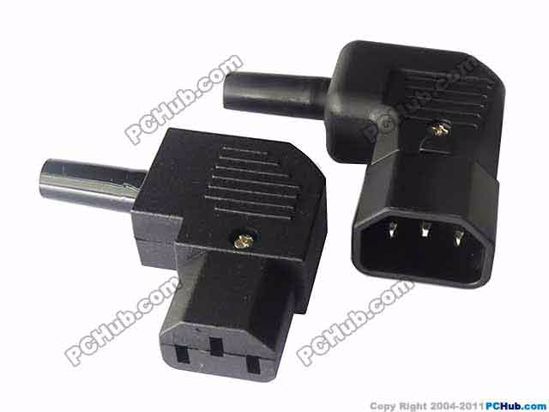 ACP Plug AC Cord Coupler Type 5c, C13 C14 Female Male, 250V 10A, L Shap