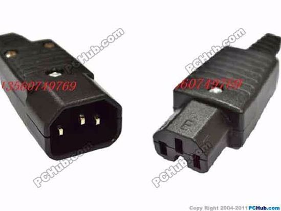 ACP Plug AC Cord Coupler Type 8c, C15 C16 Female Male, 250V 10A