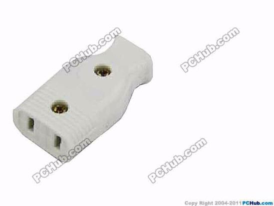 ACP Socket AC Cord Coupler Type 12b, US 2-Pin Female, 250V 15A, White