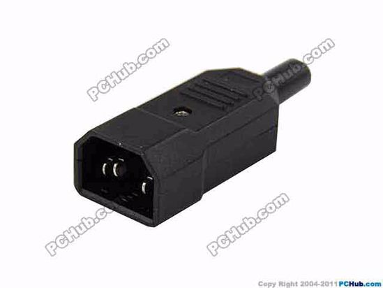 ACP Socket AC Cord Coupler Type 3a, C14 Male, 250V 10A