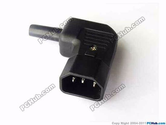 ACP Socket AC Cord Coupler Type 5a, C14 Male, 250V 10A, L Shape