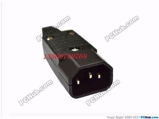 ACP Socket AC Cord Coupler Type 8a, C16 Male, 250V 10A