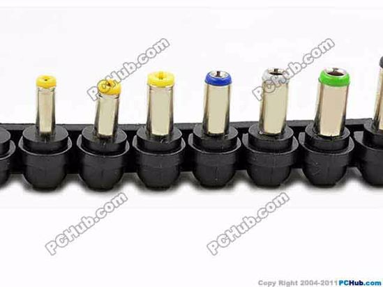 ACP Combination DC Tip Converter 2-Pin, 8-in-1 Multi Adaper Plugs, L Shape