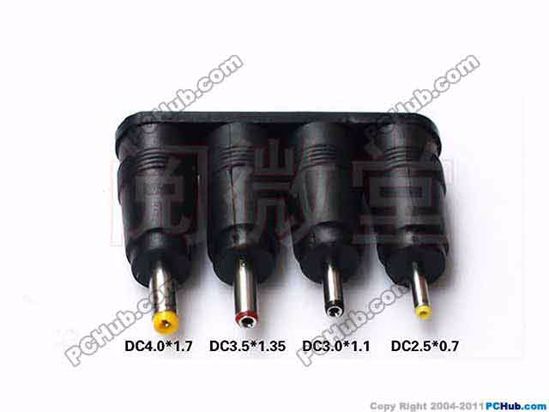 ACP Combination DC Tip Converter 5.5x2.1mm, 4-in-1 Multi Adaper Plugs, Straight, Fe