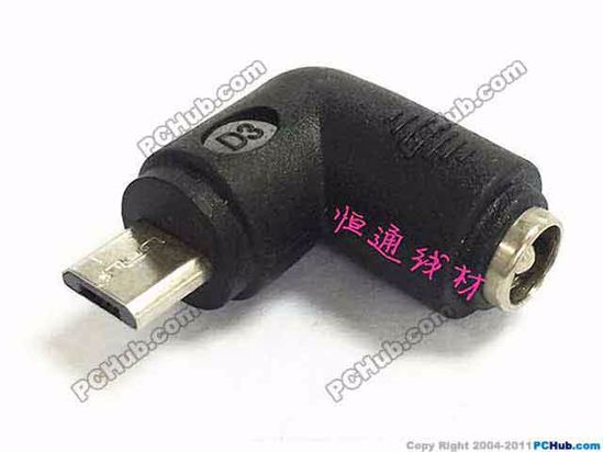 ACP USB Related DC Tip Converter 5.5x2.1mm To Micro USB, L-Shape, Female To Male, L