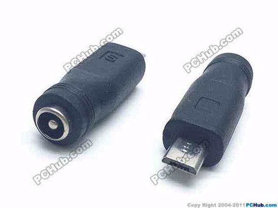 ACP USB Related DC Tip Converter 5.5x2.1mm To Micro USB, Straight, Female To Male