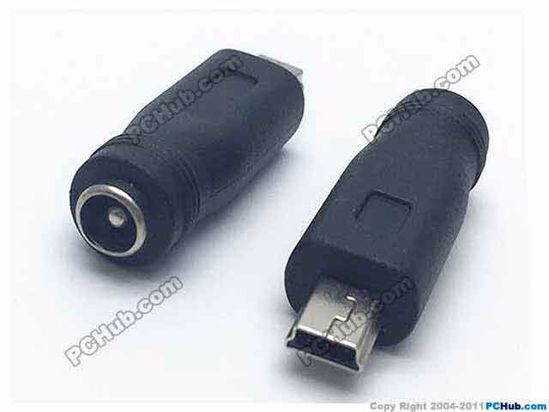 ACP USB Related DC Tip Converter 5.5x2.1mm To Mini USB, Straight, Female To Male