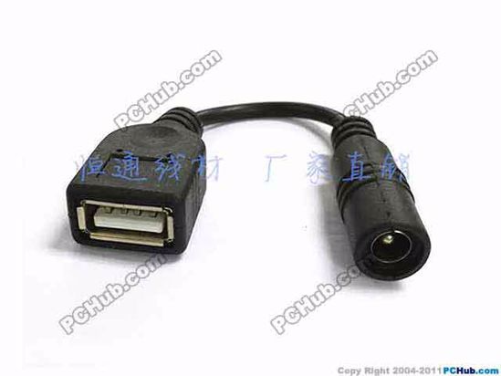 ACP USB Related DC Tip Converter-Wire 5.5x2.1mm To USB Female, 100mm, 36 Watts