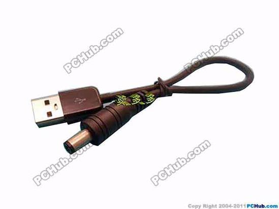 ACP USB Related DC Tip Converter-Wire USB To 5.5x2.1mm Plug (Clip), 3000mm, 20 Watts