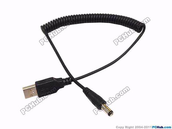 ACP USB Related DC Tip Converter-Wire USB To 5.5x2.1mm Plug, 1500mm, 20 Watts, Spring ty