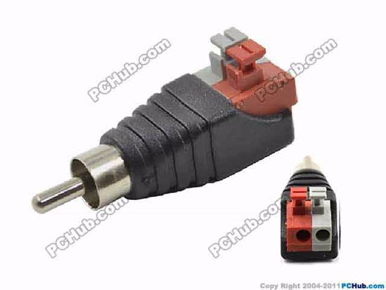 ACP Wire DC Tip Replacement 2-Wire Press Connector To RCA Male, No wire weldin