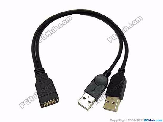 ACP USB Related DC Tip Shunting USB 2.0 Female Shunting to 2 USB Male, 300mm