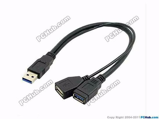 ACP USB Related DC Tip Shunting USB 3.0 Male Shunting to 2 USB Female, 200mm