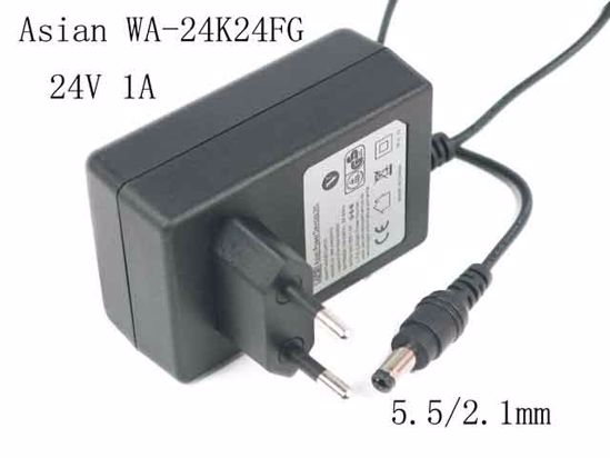 APD / Asian Power Devices WA-24K24FG AC Adapter 20V Above 24V 1A, Barrel 5.5/2.1mm, EU