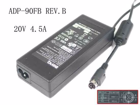 BenQ Common Item (BenQ) AC Adapter- Laptop 20V 4.5A, 4P P1 4-V