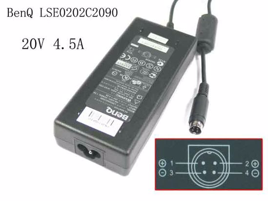 BenQ Common Item (BenQ) AC Adapter- Laptop 20V 4.5A, 4P P1=