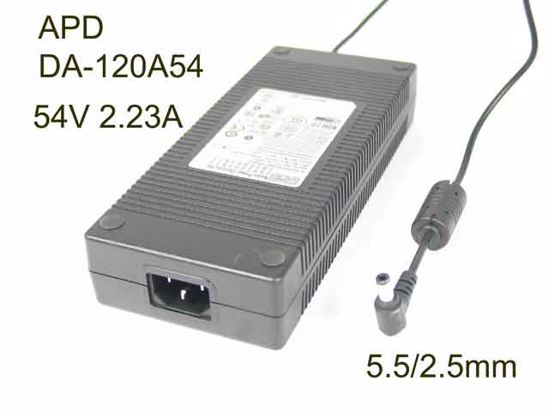 APD / Asian Power Devices DA-120A54 AC Adapter 20V Above 54V 2.23A, 5.5/2.5mm, C14, Ne