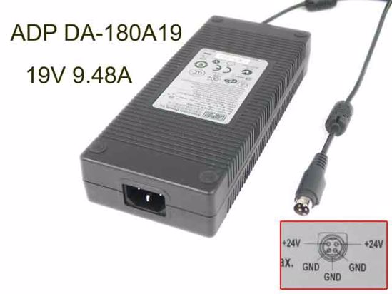 APD / Asian Power Devices DA-180A19 AC Adapter- Laptop 19V 9.48A, Barrel Tip, C14