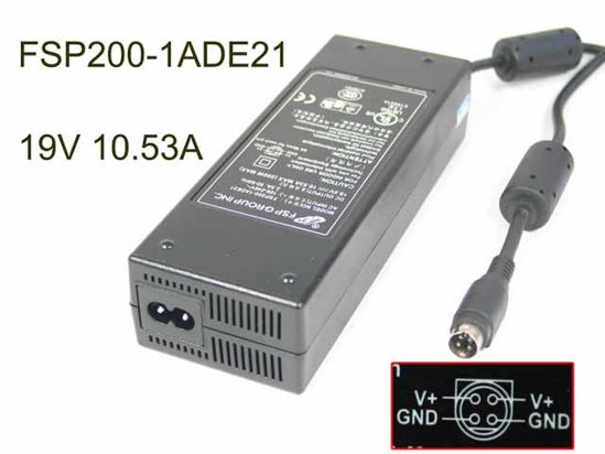 FSP Group Inc FSP200-1ADE21 AC Adapter- Laptop 19V 10.53A, 4P P1 4=V