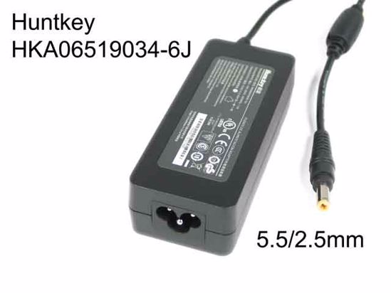 Huntkey HKA06519034-6J AC Adapter- Laptop 19V 3.42A, 5.5/2.5mm, 3P