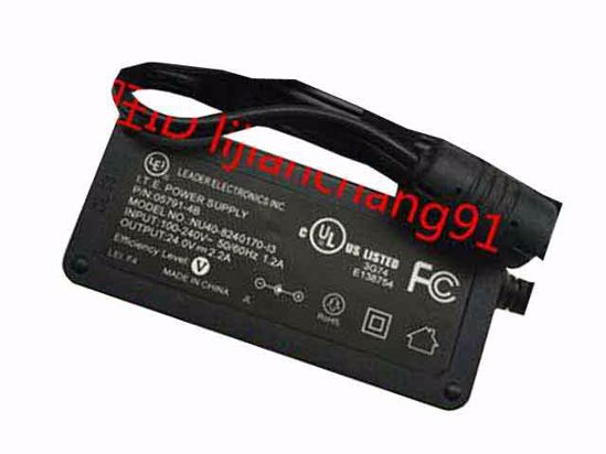 LEI / Leader NU40-8240170-I3 AC Adapter 20V Above 24V 2.2A, 5.5/2.1mm, 2P, New