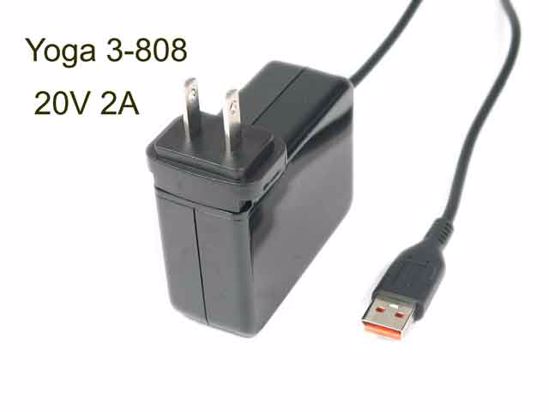 Lenovo AC Adapter (Lenovo) AC Adapter- Laptop Yoga 3-808, 20V 2A, USB Tip, US 2P Plug, N