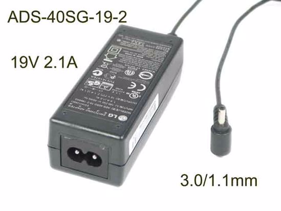 LG AC Adapter (LG) AC Adapter- Laptop ADS-40SG-19-2, 19V 2.1A, 3.0/1.1mm, 2P, New