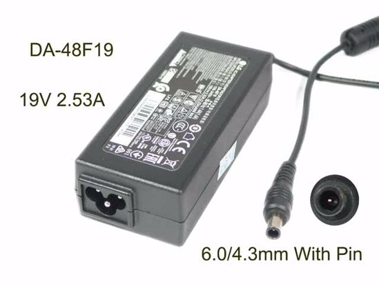 LG AC Adapter (LG) AC Adapter- Laptop DA-48F19, 19V 2.53A, 6.0/4.3mm With Pin, 3P, New