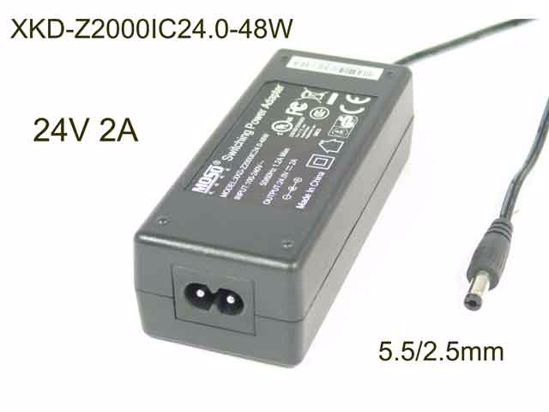 MOSO XKD-Z2000IC24.0-48W AC Adapter 20V Above 24V 2A, 5.5/2.5mm, 2P, New