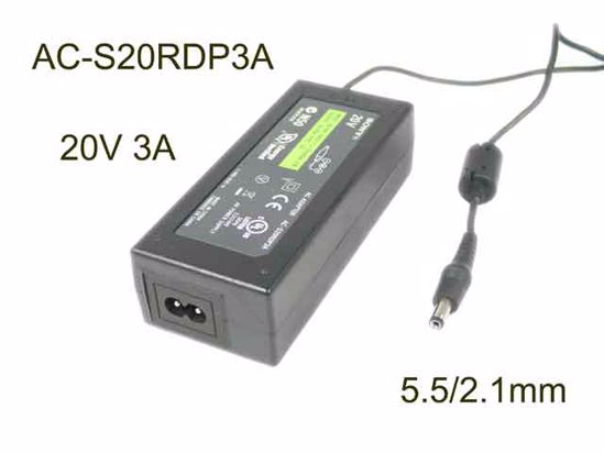 Sony AC Adapter (Sony) AC Adapter- Laptop 20V 3A, Barrel Tip, 2P