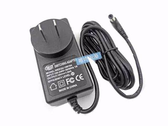 WEEQU WEEQU-190184 AC Adapter- Laptop 19V 1.84A, 5.5/2.1mm, US 2P Plug, New