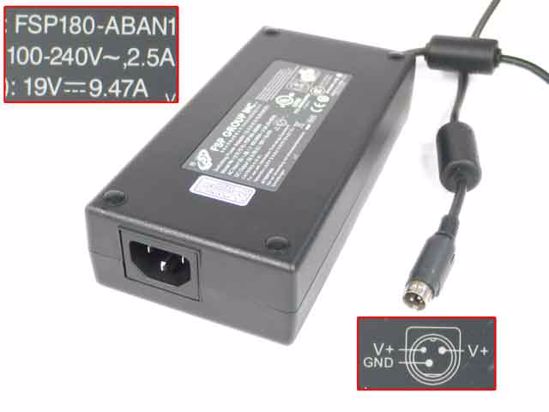 FSP Group Inc FSP180-ABAN1 AC Adapter- Laptop 19V 9.47A, 3P P1 3=V