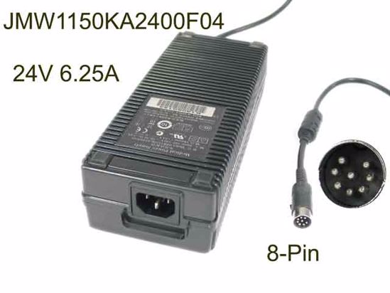 AULT JMW1150KA2400F04 AC Adapter 20V Above 24V 6.25A, 8-Pin Din, IEC C14,