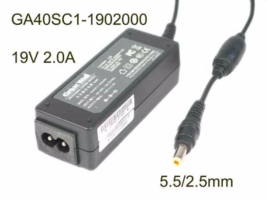 Great Wall GA40SC1-1902000 AC Adapter 13V-19V 19V 2.0A, Barrel 5.5/2.5mm, 2-Prong