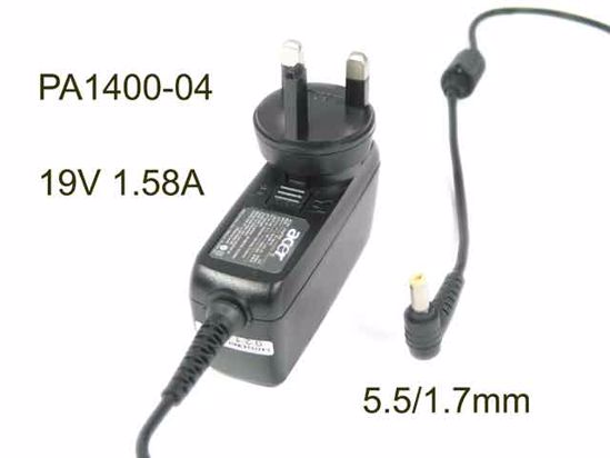 Acer AC Adapter (Acer) AC Adapter- Laptop 19V 1.58A, Barrel 5.5/1.7mm, UK 3-Pin Plug