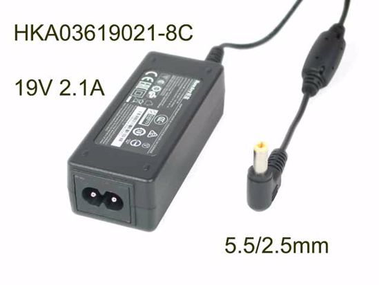 Huntkey HKA03619021-8C AC Adapter- Laptop 19V 2.1A, 5.5/2.5mm, 2-Prong