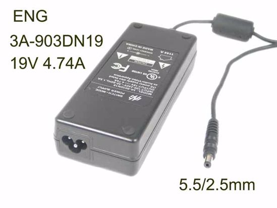 ENG 3A-903DN19 AC Adapter- Laptop 19V 4.74A, 5.5/2.5mm, 3-Prong