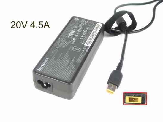 Lenovo Common Item (Lenovo) AC Adapter 20V Above 20V 4.5A, Rectangular Tip W/Pin, 3-Pr