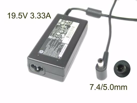 HP Common Item (HP) AC Adapter- Laptop 19.5V 3.33A, 7.4/5.0mm W/Pin, 3-Prong, Z43