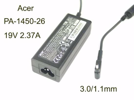 Acer AC Adapter (Acer) AC Adapter- Laptop PA-1450-26, 19V 2.37A, 3.0/1.1mm, 3P, New