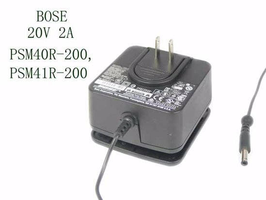 BOSE PSM40R-200 AC Adapter- Laptop 20V 2A, 5.5/2.5mm, Barrel Tip, Black