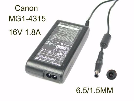 Canon MG1-4315 AC Adapter 13V-19V 16V 1.8A, 6.5/1.5mm with pin, 2-Prong