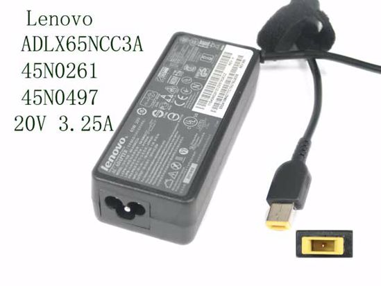 Lenovo AC Adapter (Lenovo) AC Adapter- Laptop ADLX65NCC3A, 20V 3.25A, Rectangular Tip WP