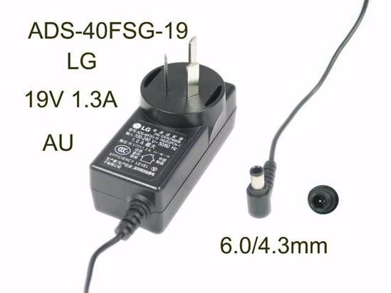 LG AC Adapter (LG) AC Adapter- Laptop ADS-40FSG-19, 19V 1.3A, 6.0/4.3mm WP, AU 3P Plug,