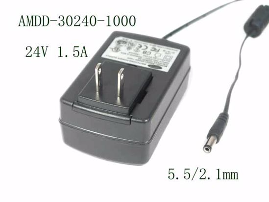 Other Brands SCEPTRE AC Adapter 20V Above AMDD-30240-1000, 24V 1.5A, 5.5/2.1mm, US 2P