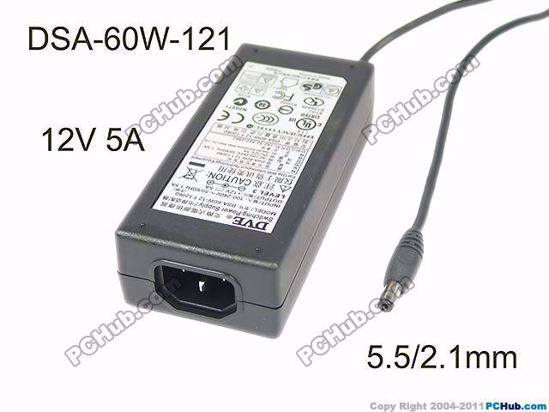 DVE DSA-60W-121 AC Adapter NEW Original 12V 5A, 5.5/2.1mm, C14, New