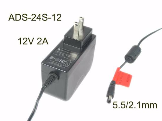 LG ADS-24S-12 AC Adapter NEW Original 12V 2A, 5.5/2.1mm, US 2-Pin, New