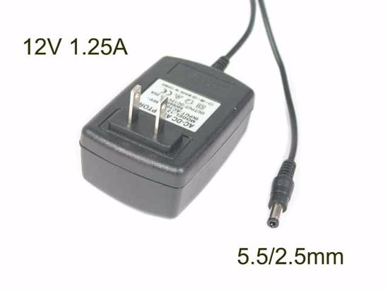 Other Brands GAREAR AC Adapter NEW Original GAD-SLU-121A3, 12125, 12V 1.25A, 5.5/2.5mm,