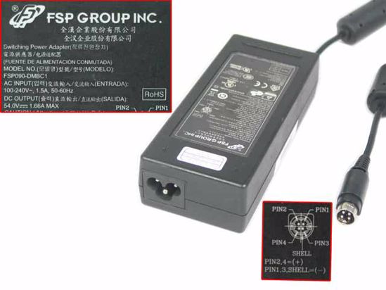 FSP Group Inc FSP090-DMBC1 AC Adapter 20V Above 54V 1.66A, 4P P3 4=V